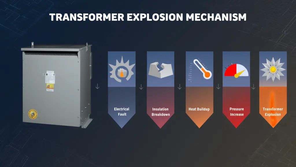 Why Do Transformers Blow? Common Causes of Transformer Explosion and Failure | Bruce Electric Equipment Corp. Transformer-Safety-Diagram