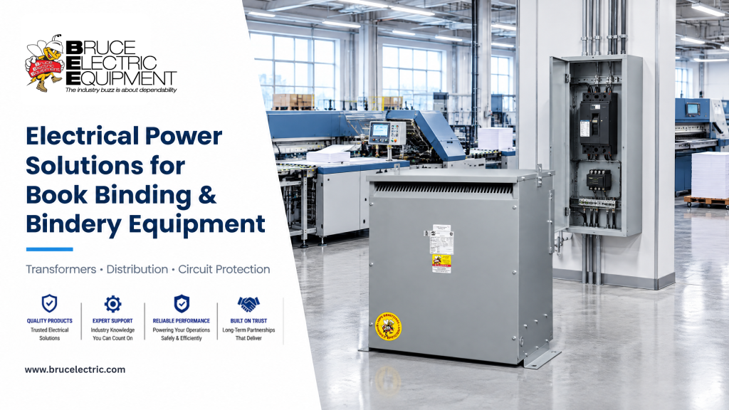 Electrical Power Solutions for Book Binding & Bindery Equipment | Bruce Electric Equipment Corp. Electrical Power Solutions for Book Binding & Bindery Equipment